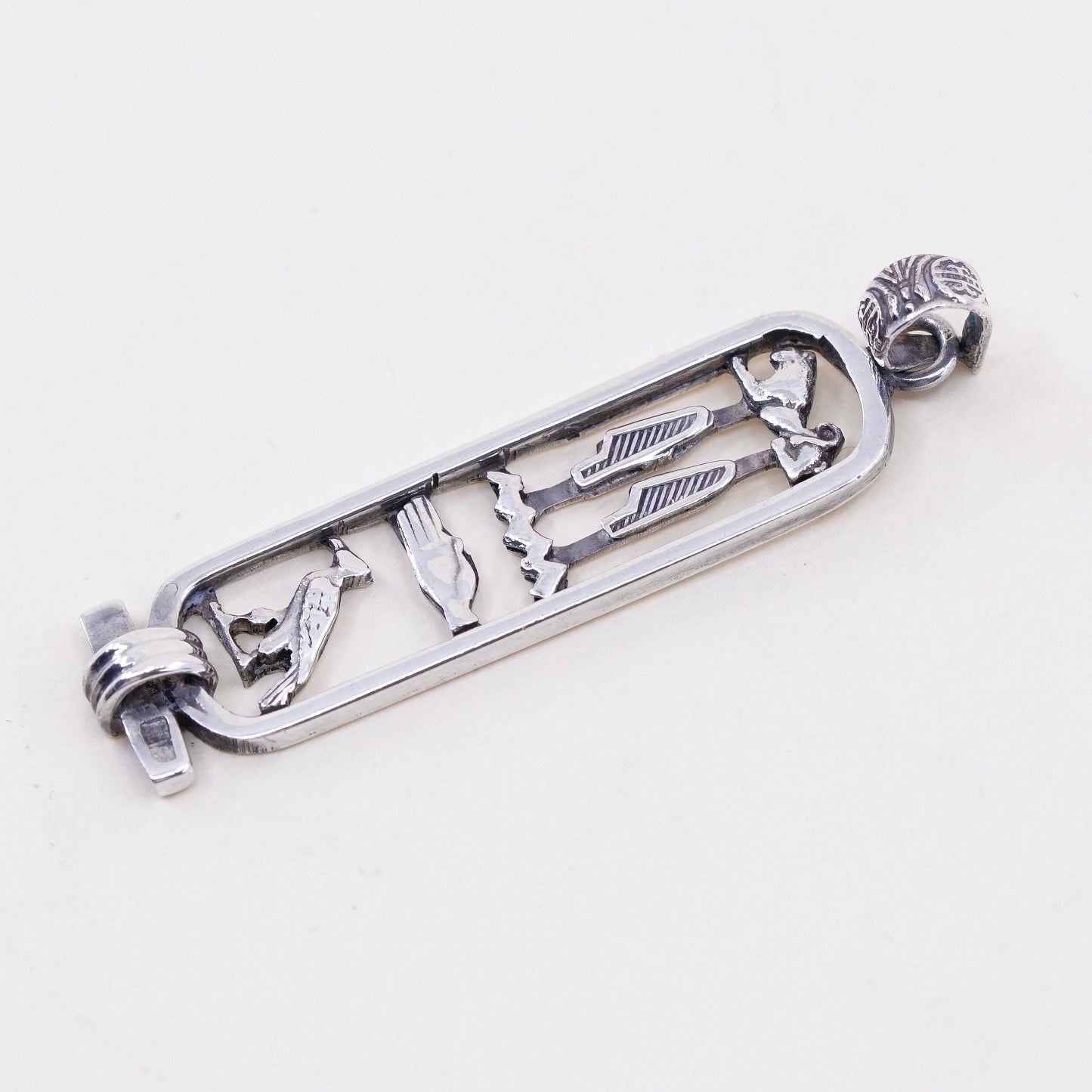 Vintage Sterling silver handmade pendant, oxidized Egyptian 925 ankh pendant
