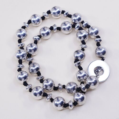 18" 10mm, vintage RAGB Sterling silver handmade necklace, 925 beads chain