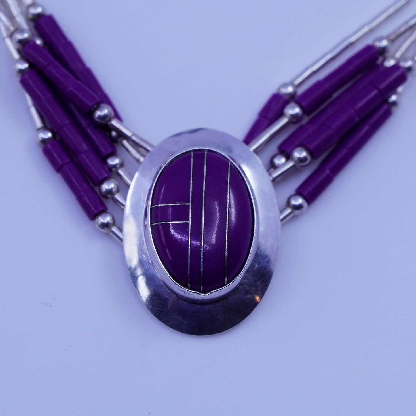 7.5”, Vintage Sterling 925 silver handmade bracelet, liquid chain Zuni charm