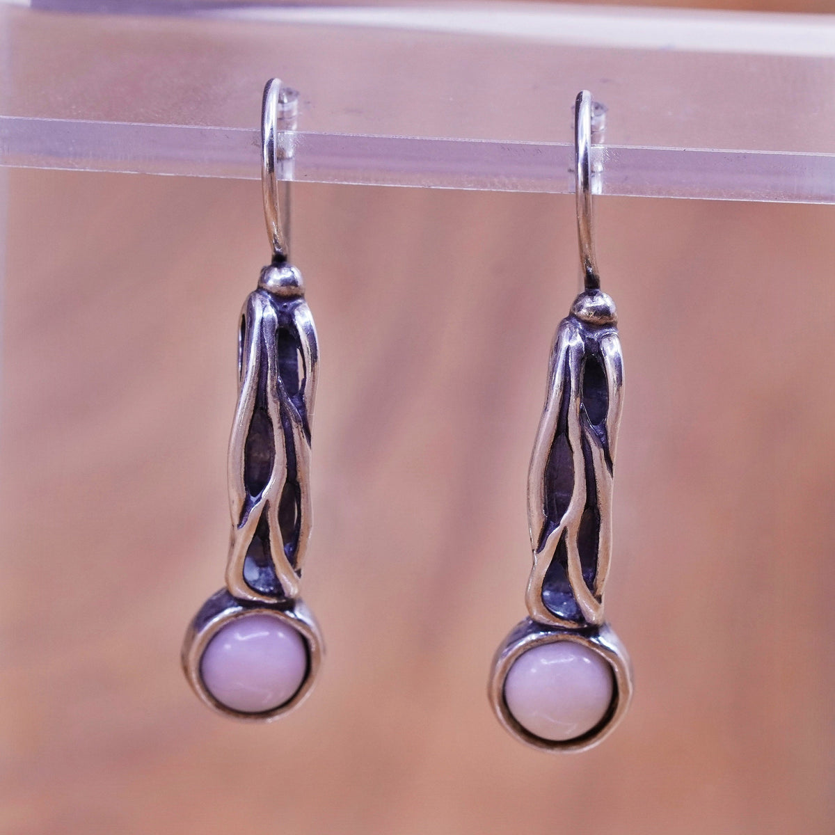 Vintage Israel didae shablool Sterling 925 silver handmade earrings with quartz