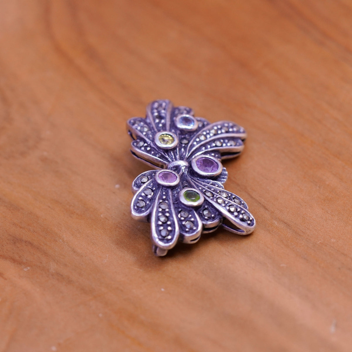 Vintage antique Art Deco southwestern sterling 925 silver butterfly brooch