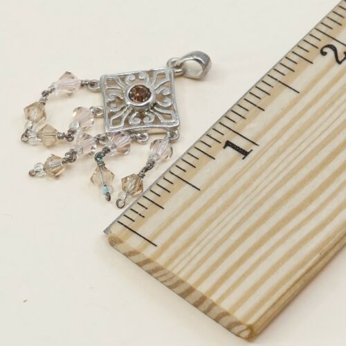 Vintage Milor Sterling silver handmade pendant, 925 silver with and crystal