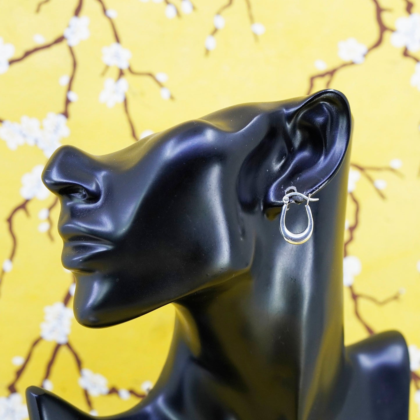 0.75”, vintage Sterling silver handmade earrings, 925 hoops