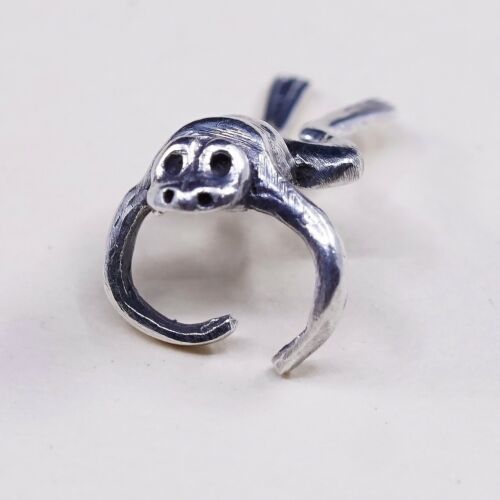 Vintage Sterling Silver Frog Pendant, Solid 925 Silver Charm