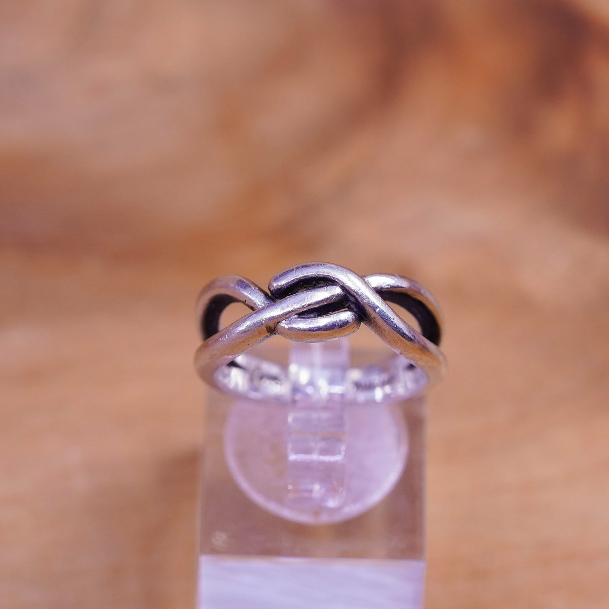 Size 6, vintage TMA Sterling silver handmade ring, Modern 925 wavy band