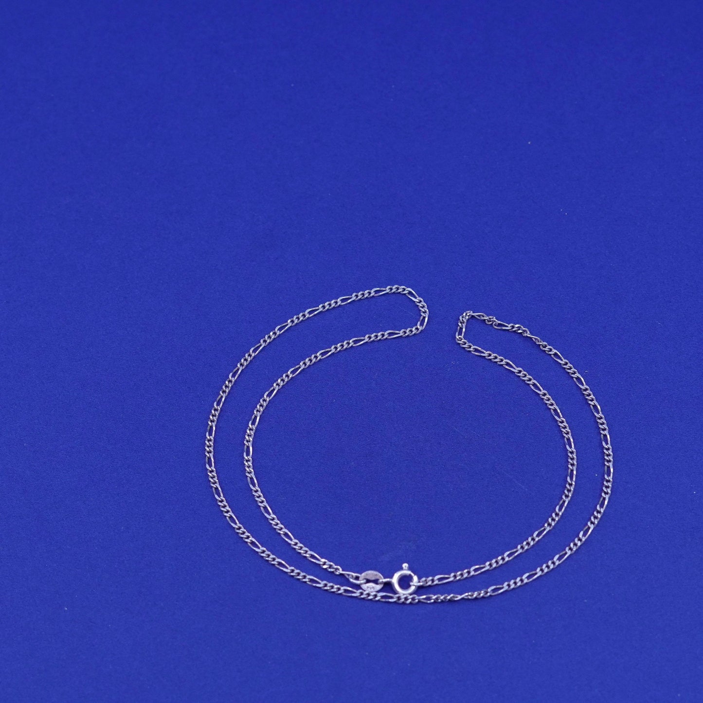 18”, 2mm, vintage Sterling silver handmade necklace, 925 Figaro chain