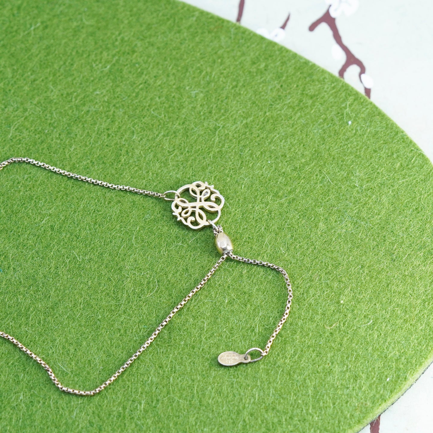Vintage Alex and Ani sterling silver bracelet, vermeil gold over 925 box chain