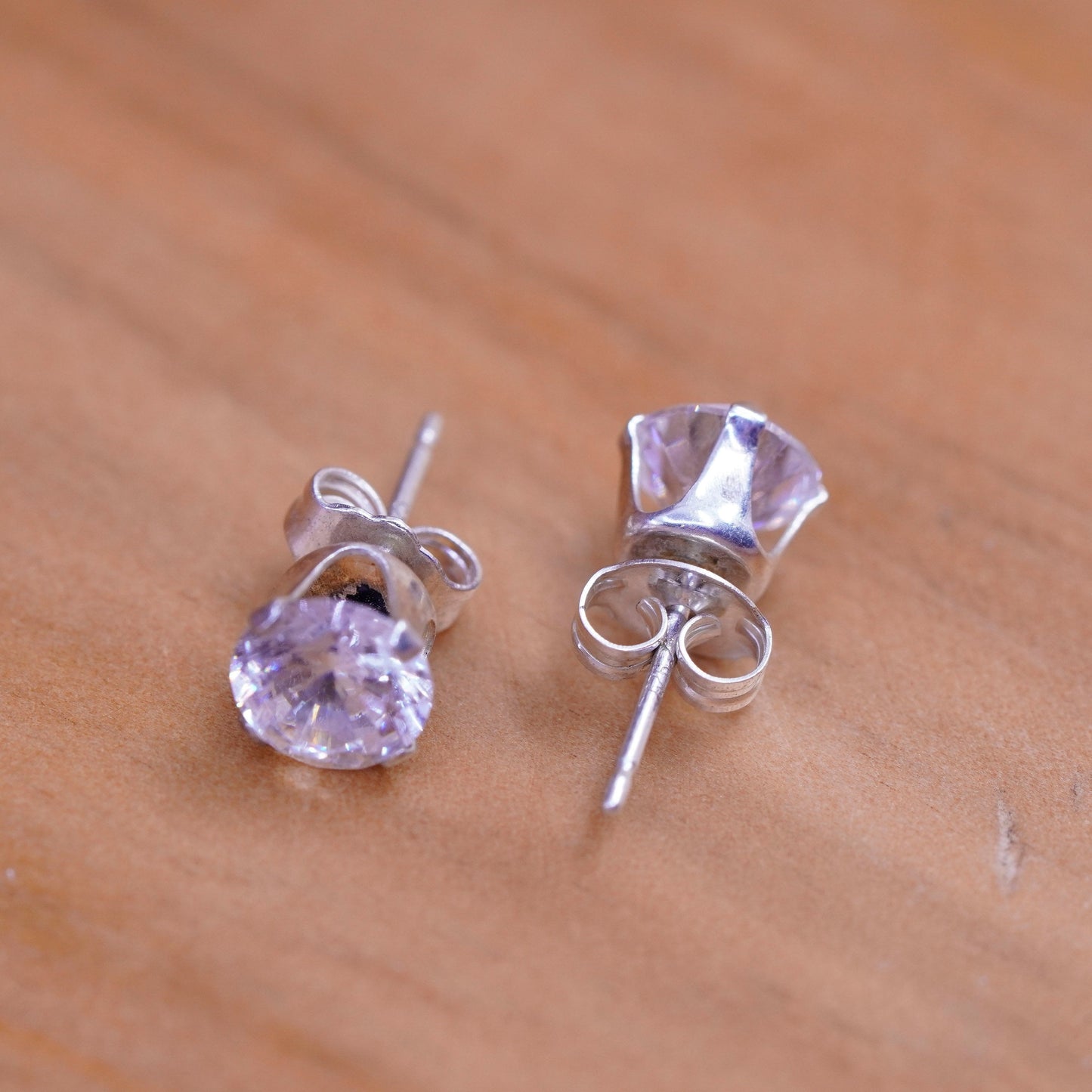 8mm, vintage Sterling 925 silver studs, Swarovski earrings