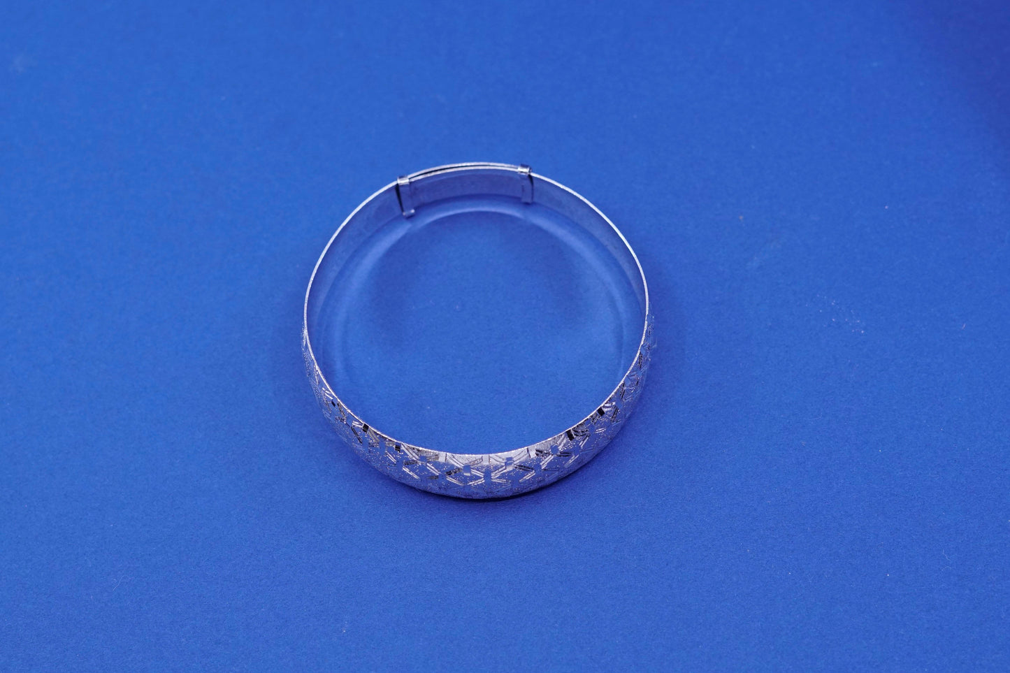 7.5”, vintage sterling silver handmade bracelet, 925 textured bangle
