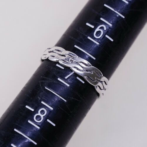 Size 6.75, Vtg Sterling Silver Handmade Ring, 925 Woven Braided Band