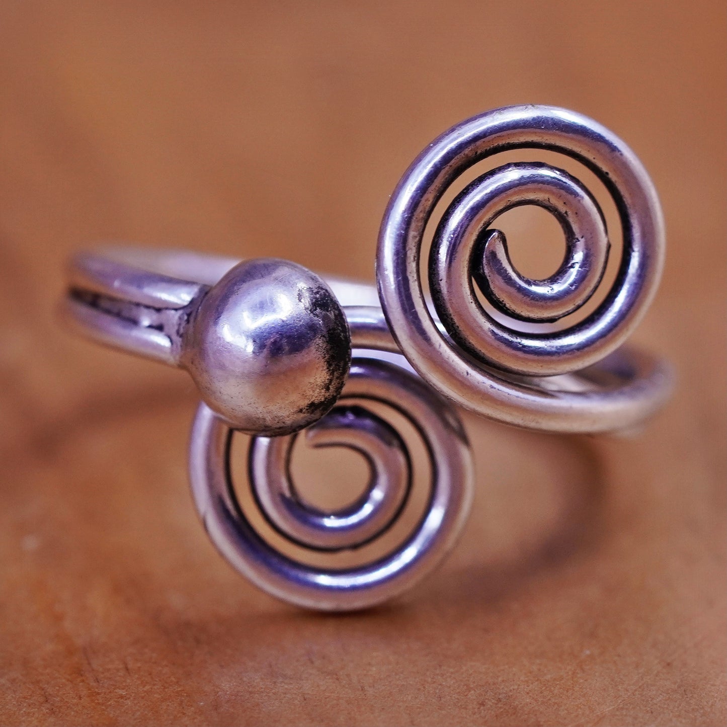 Size 6.5, Sterling silver handmade ring, southwestern 925 filigree swirl band