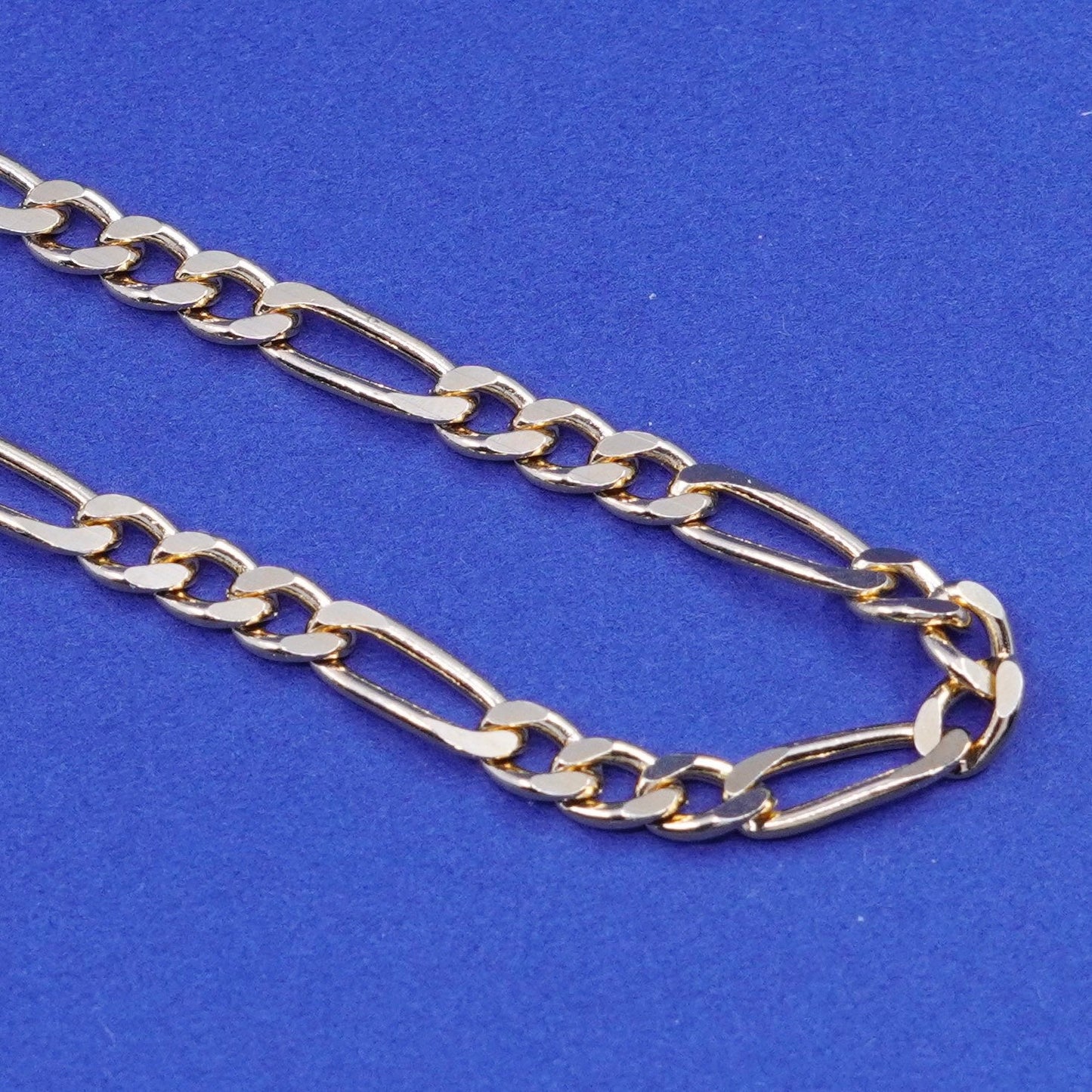 24”, vermeil gold filled Sterling silver handmade necklace, 925 Figaro chain