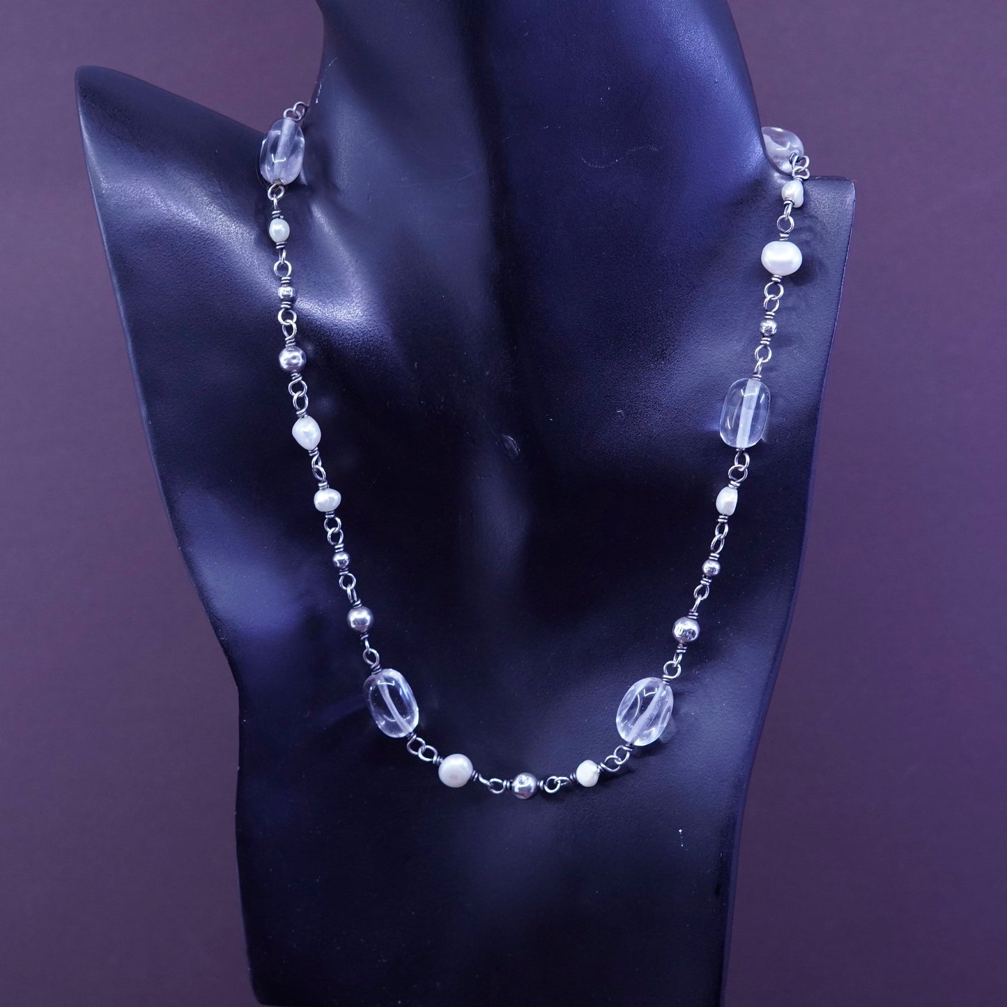 Silpada N1602 Freshwater Pearl, Crystal Quartz & Sterling 925 Silver Bead