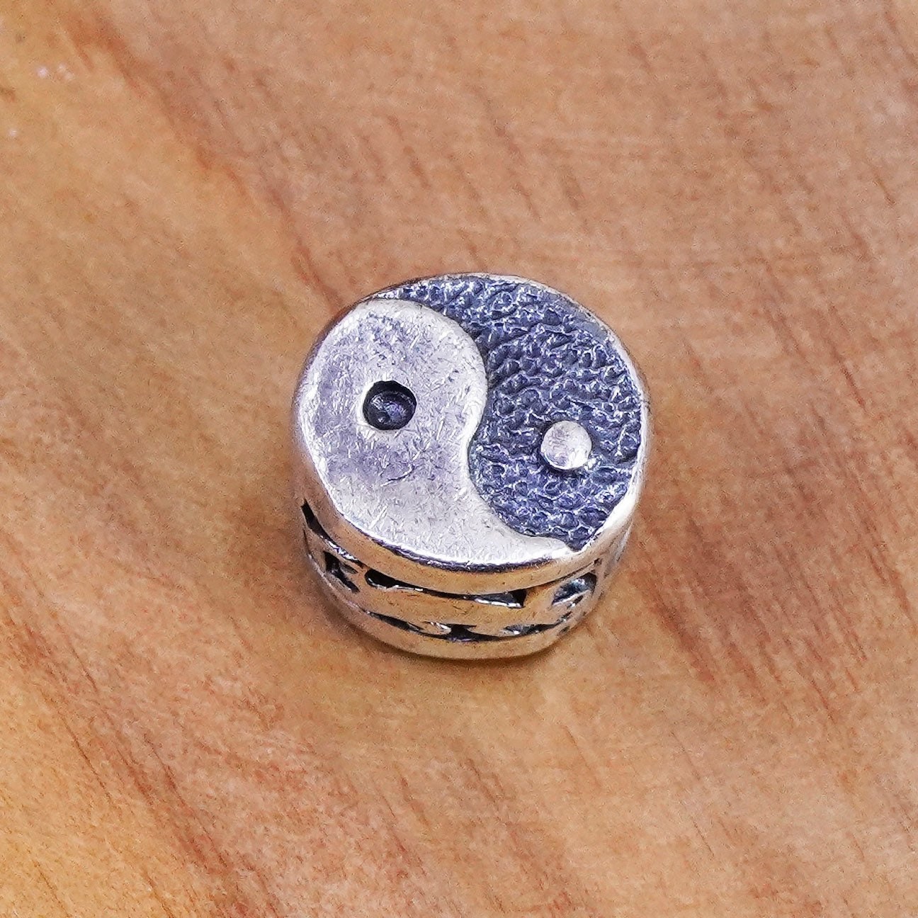 Vintage Sterling silver handmade pendant, 925 yin Yang charm
