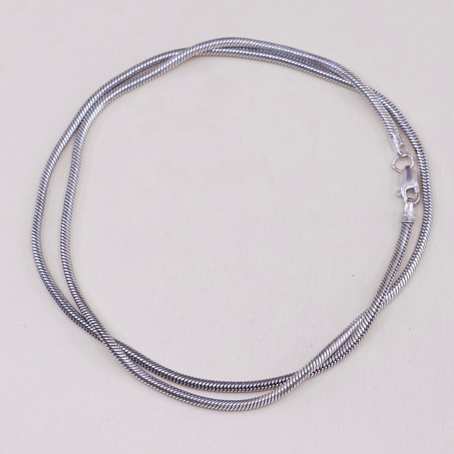 18”, 2mm, Vintage sterling silver snake chain, fine Italy 925 silver chain