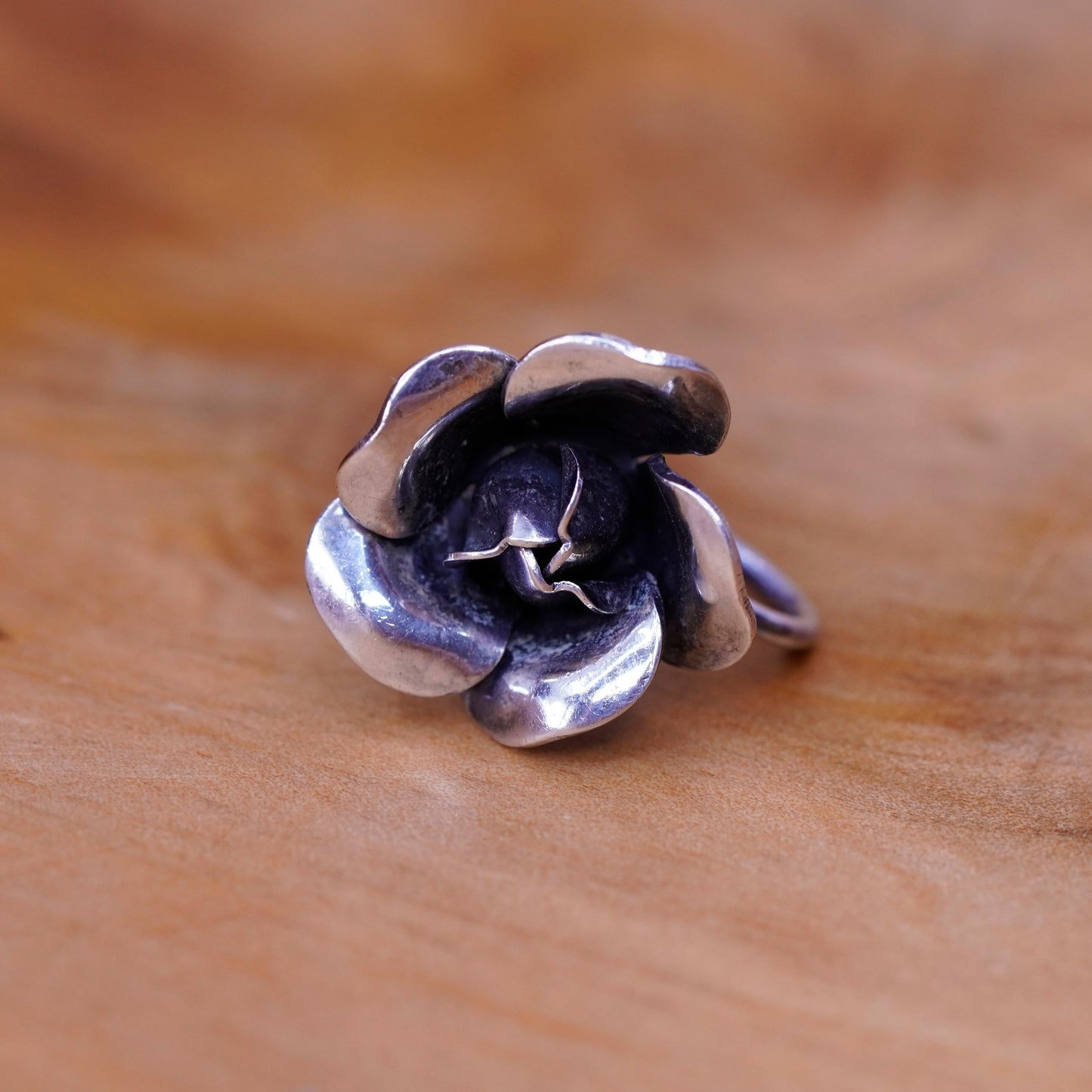 danecraft Sterling silver handmade earrings 925 rose flower screw back earrings
