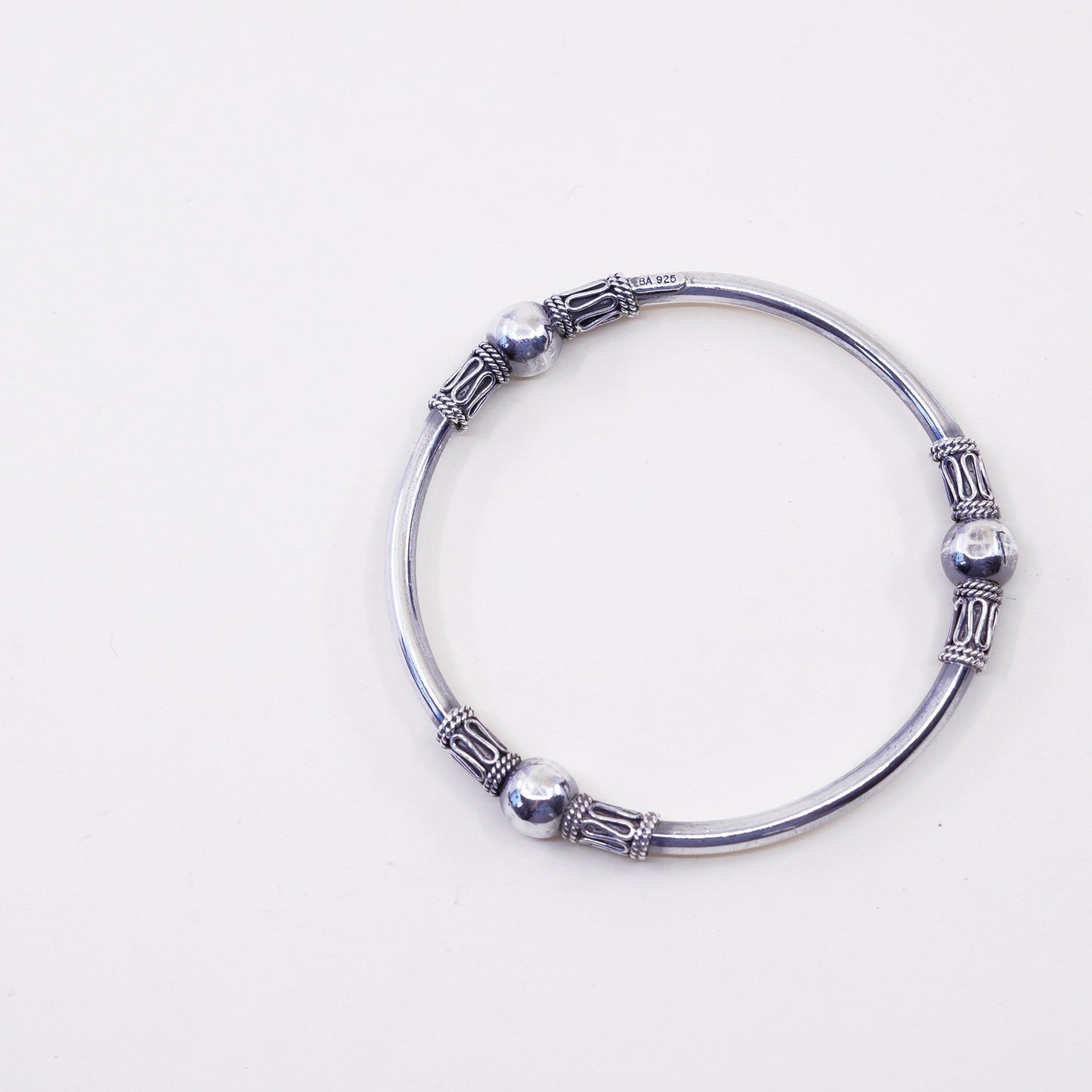 7.75”, vintage bali BA suarti sterling 925 silver handmade bracelet, bangle