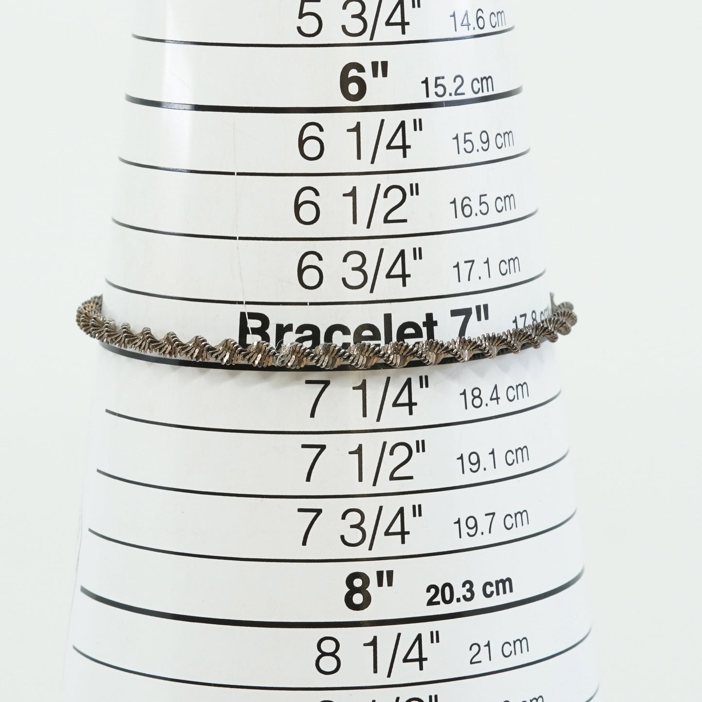 7", 5mm, VTG sterling silver bracelet, 925 twisted herringbone chain,