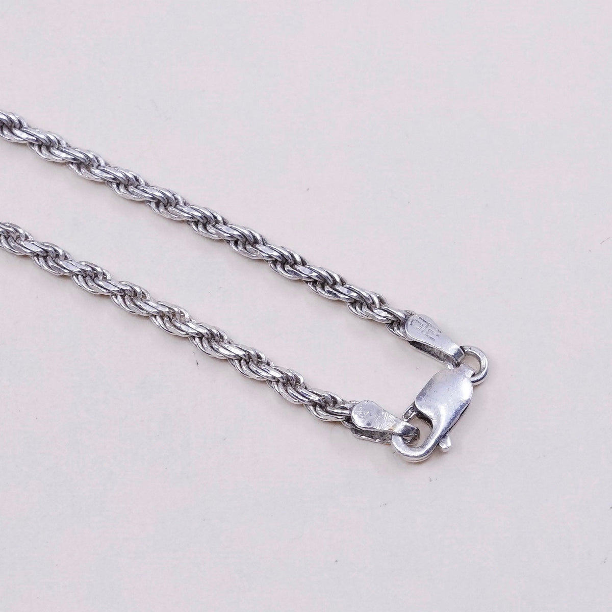 24”, 2.5mm, vintage OTC Sterling silver necklace, 925 diamond rope chain
