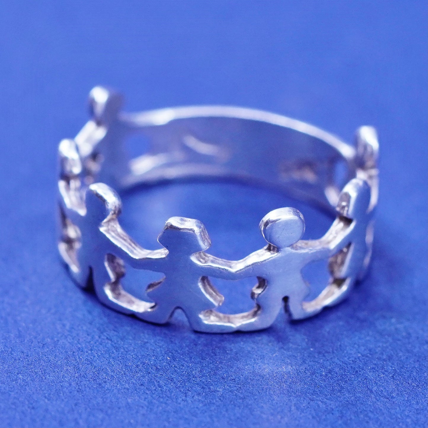 Size 7, vintage sterling silver handmade ring, 925 friends band