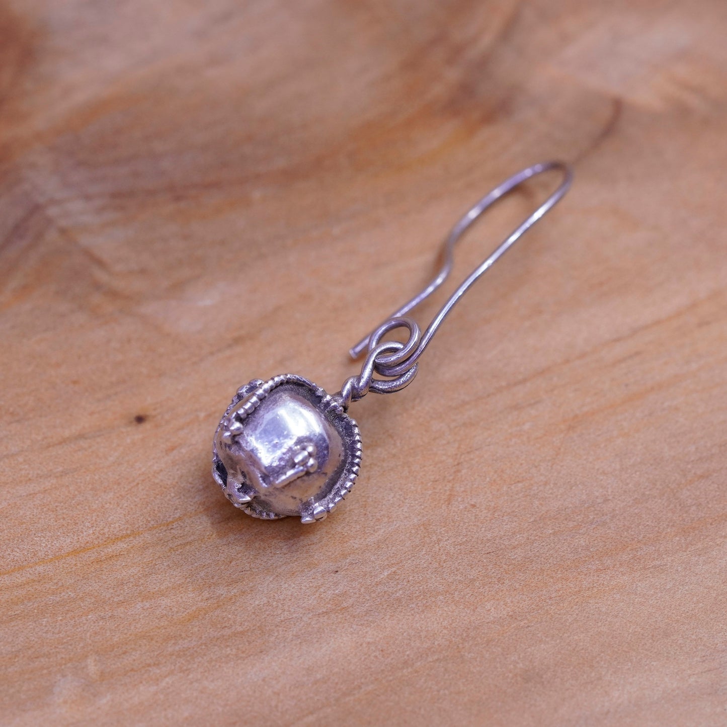 Vintage Sterling silver Handmade earrings, 925 bead dangles