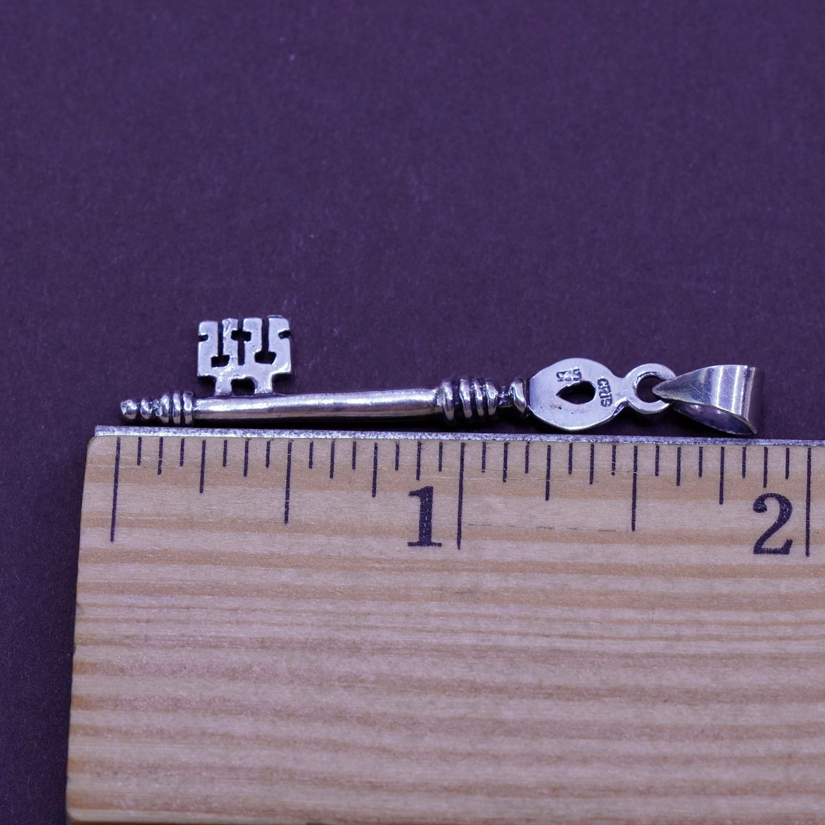 Vintage CRIS Sterling silver handmade pendant, 925 key charm