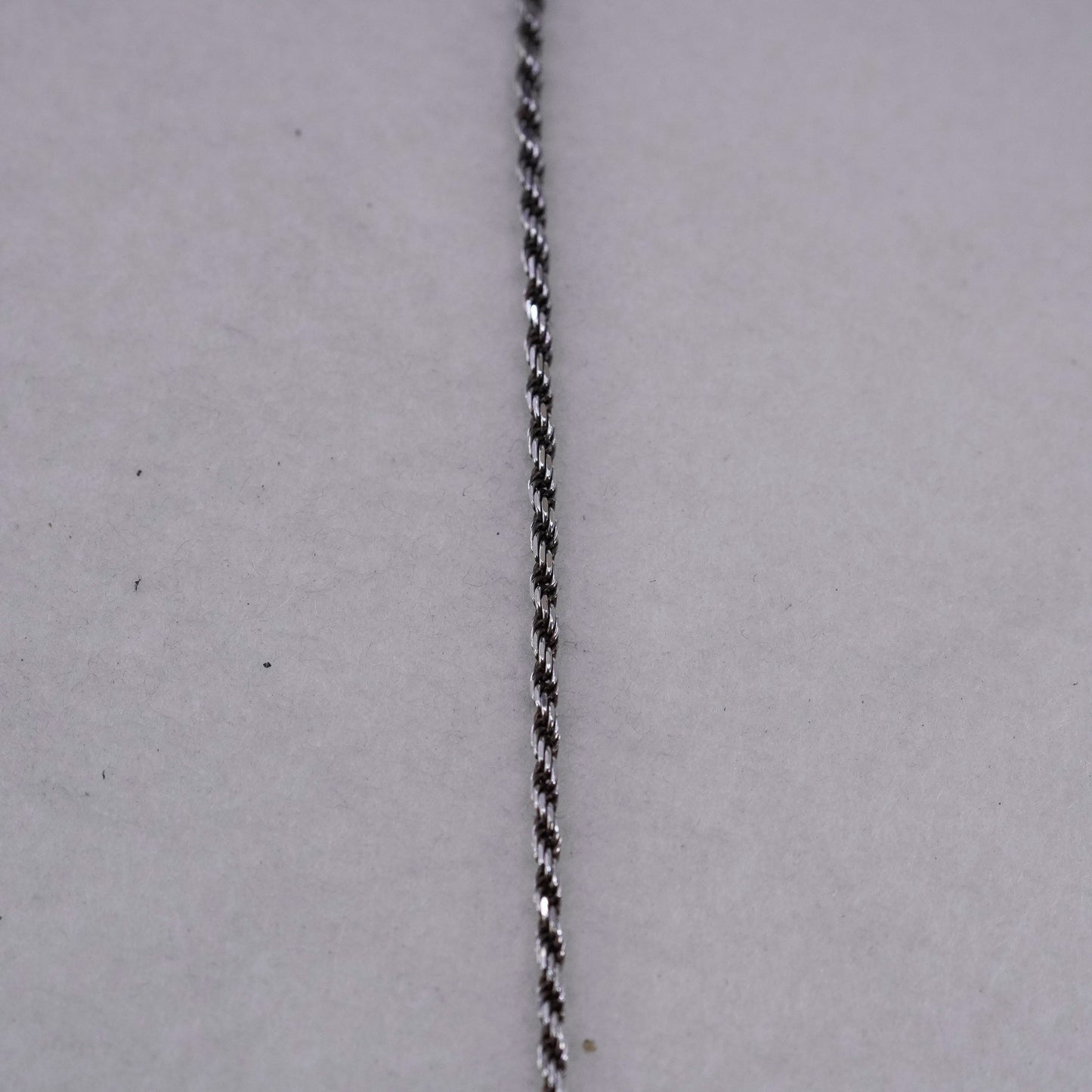 20” 3mm, vintage Italy Sterling 925 silver rope chain necklace