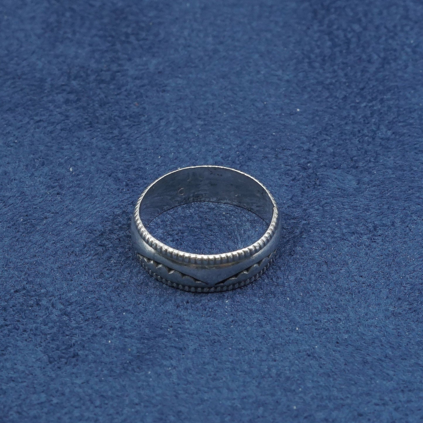 sz 6, vtg sterling silver handmade ring, 925 men’s band engraved