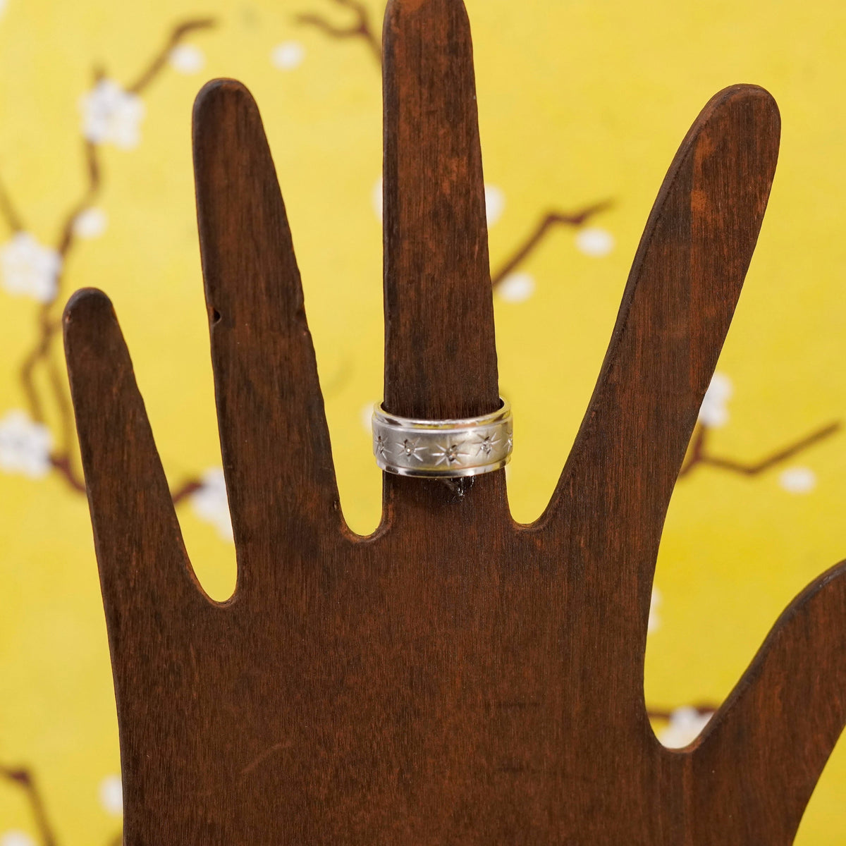 Size 6.5, vintage Sterling silver handmade ring, 925 star band