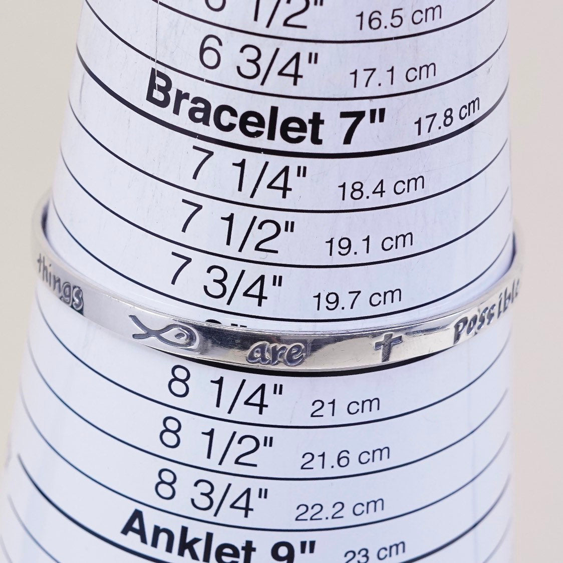 8”, vtg SRSB bible sterling silver handmade 925 bracelet, prayer cuff possible