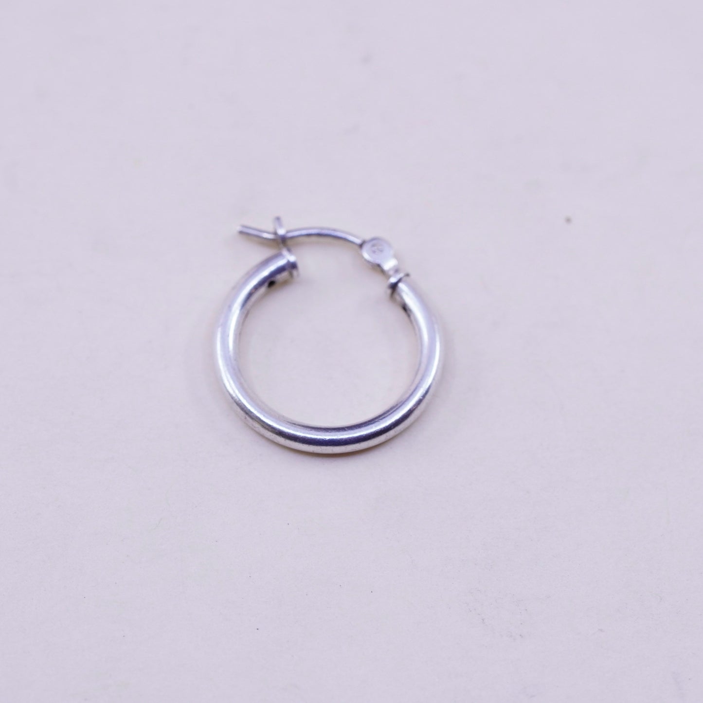 0.5”, Vintage sterling silver loop earrings, fashion minimalist, 925 hoops