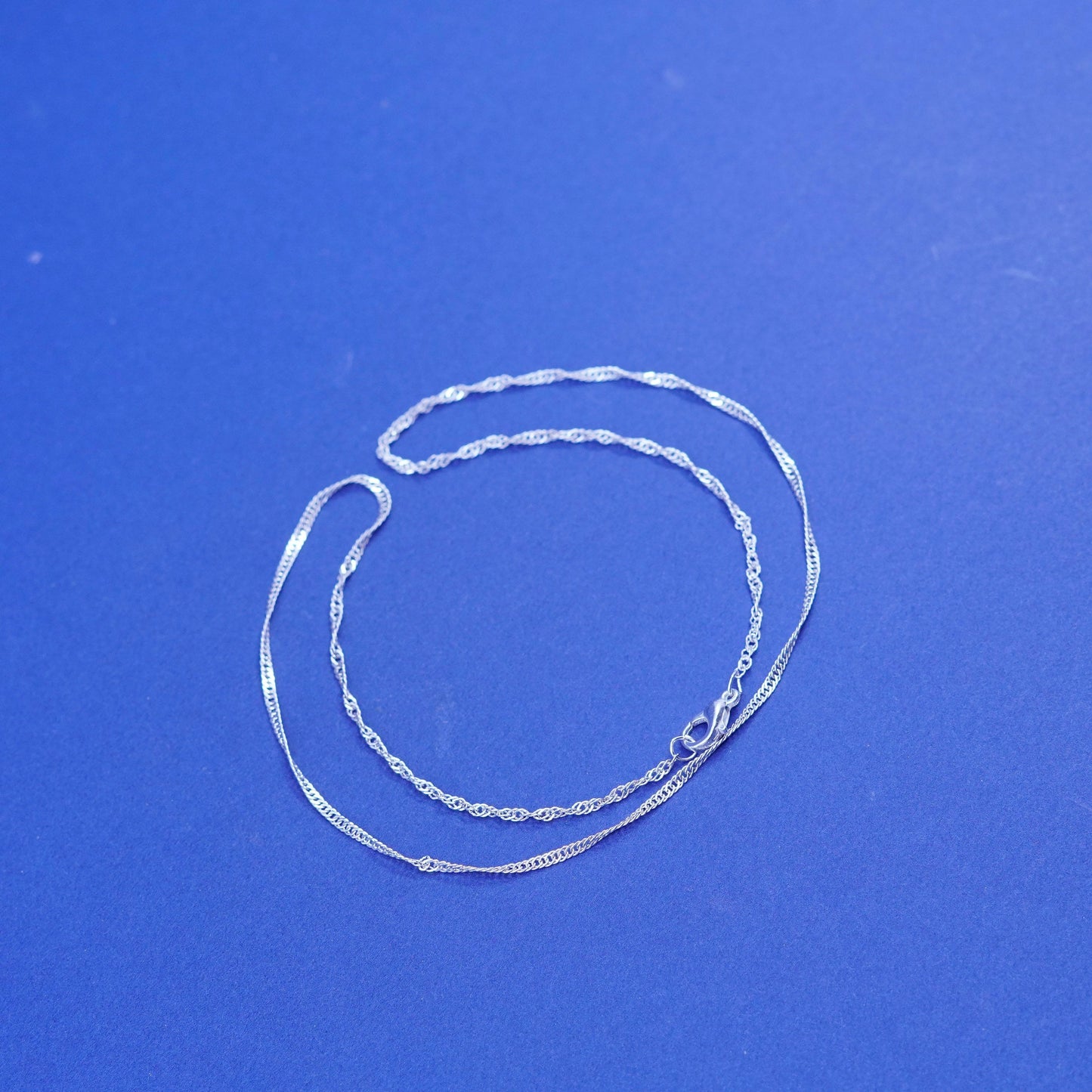 16”, vintage Sterling silver necklace, 925 Singapore rope chain