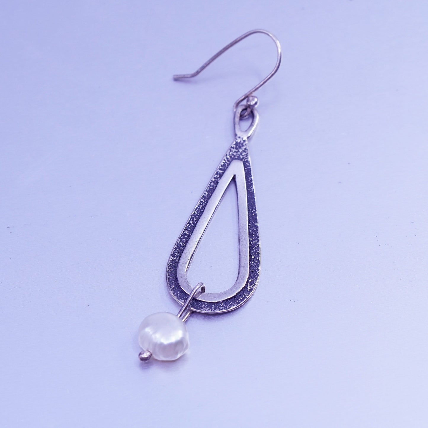 Vintage Silpada W1388 Sterling 925 silver teardrop handmade earrings with pearl