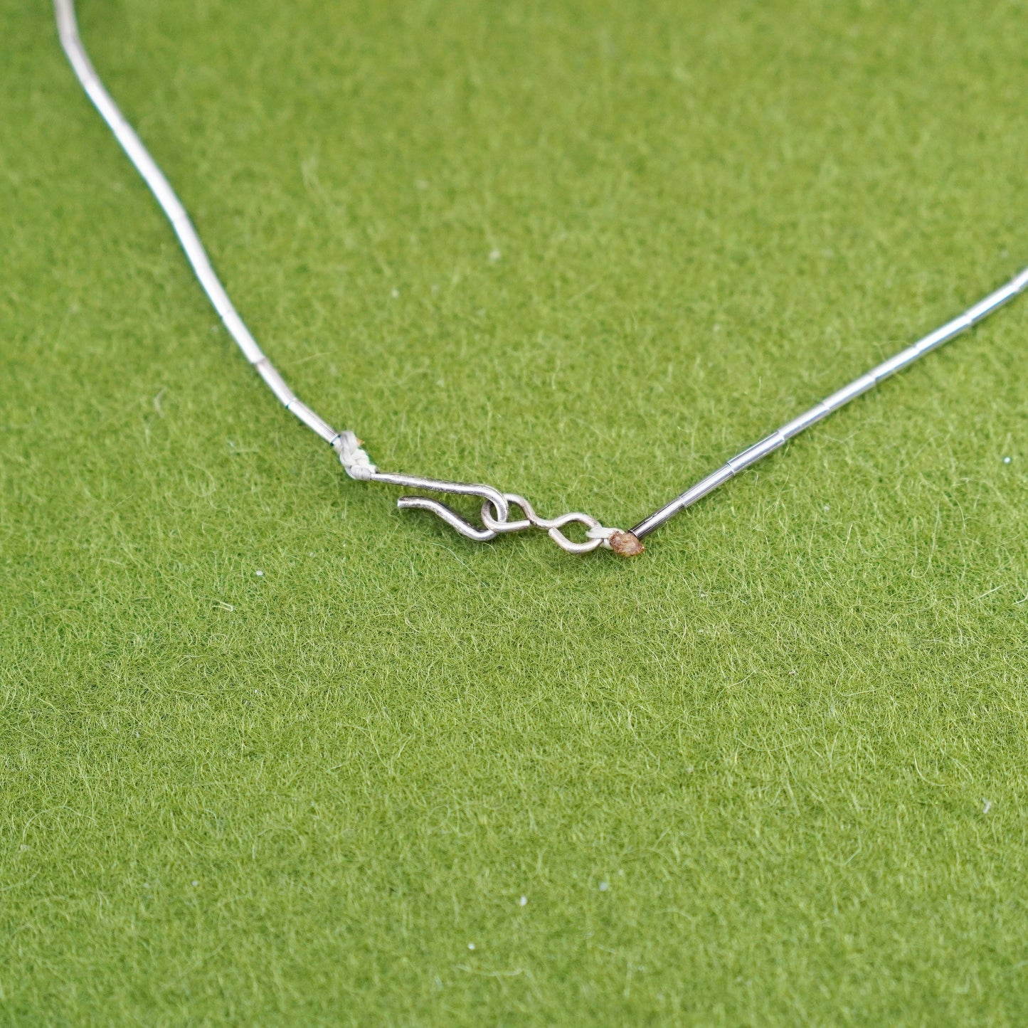 12”, Native American heishi Navajo Sterling choker necklace, 925 liquid silver