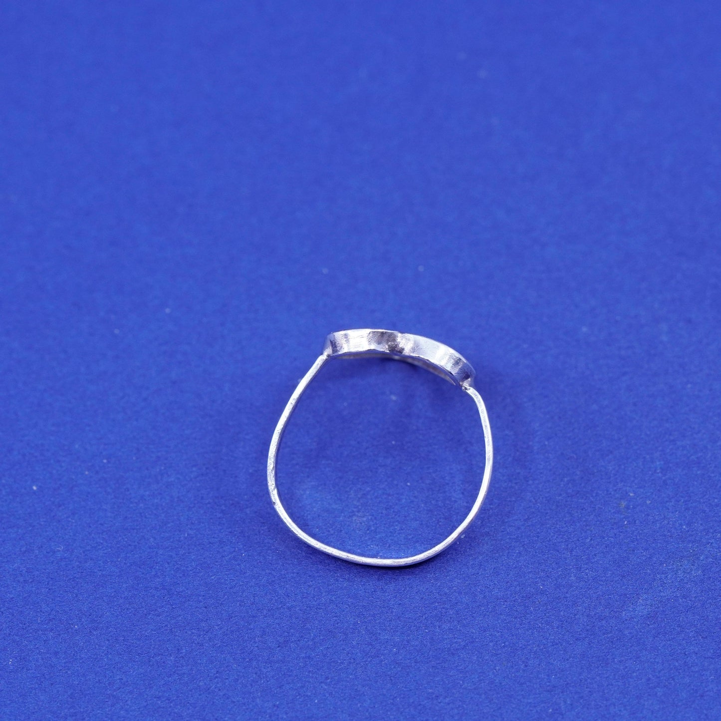 Size 8.25, vintage sterling silver handmade ring, 925 heart band