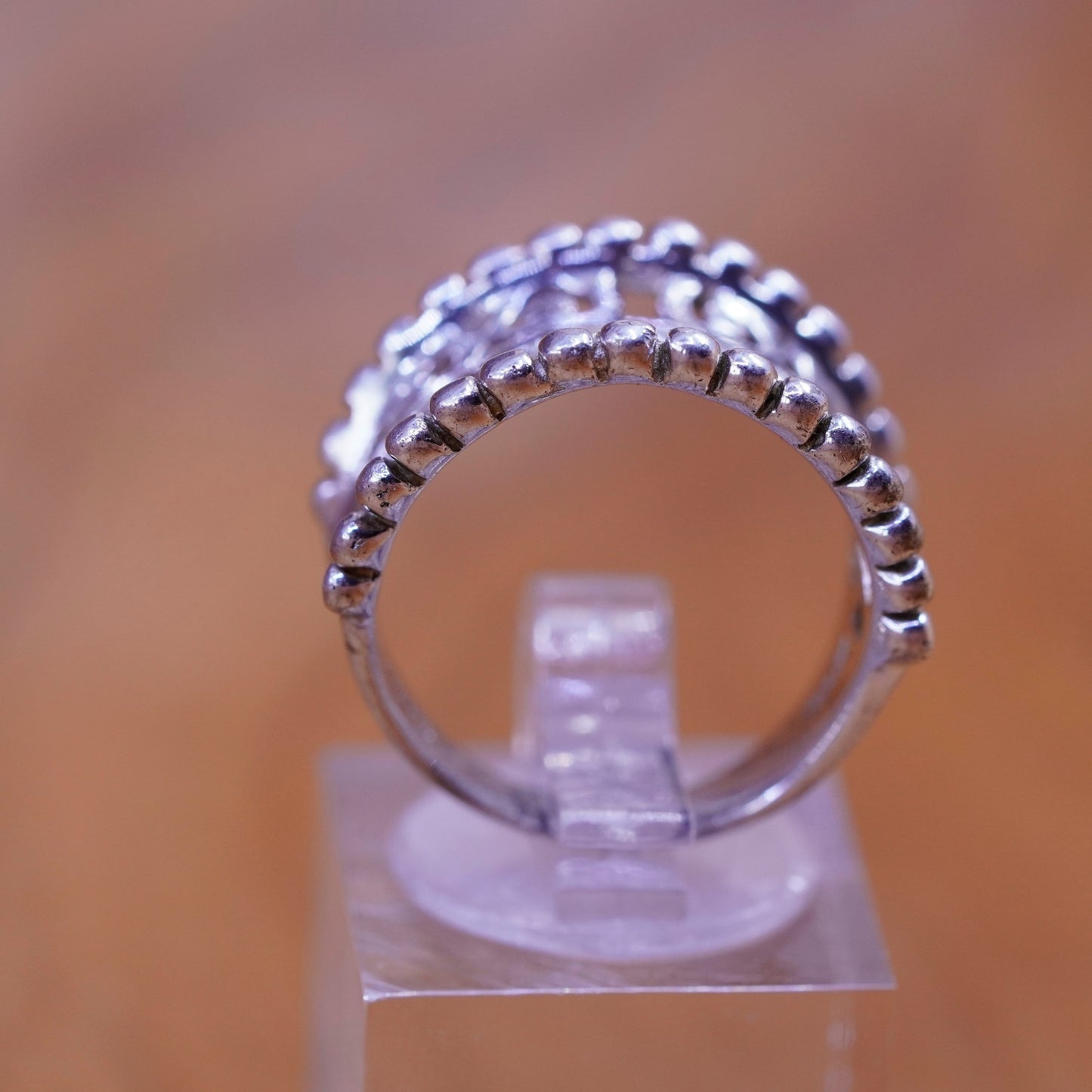 Size 6.5, Sterling silver handmade ring, southwestern, 925 filigree swirl band