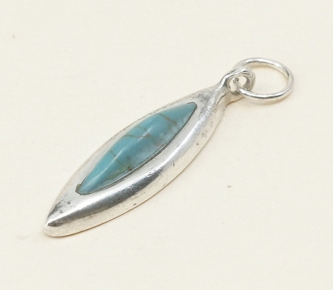 VTG mexico sterling silver handmade pendant, 925 turquoise