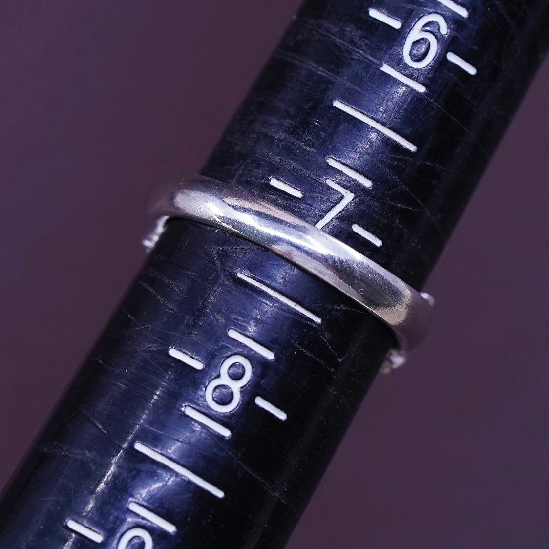 sz 7.25, vtg sterling silver engagement ring, clear crystal heart 925