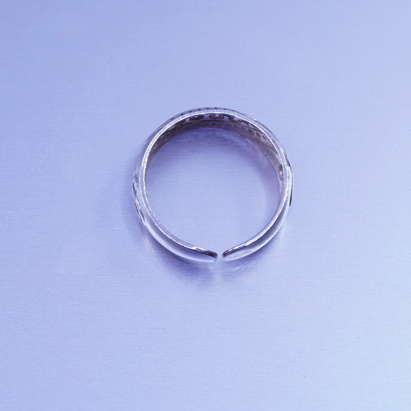Size 3.25, southwestern Sterling 925 silver handmade pinky ring, textured band