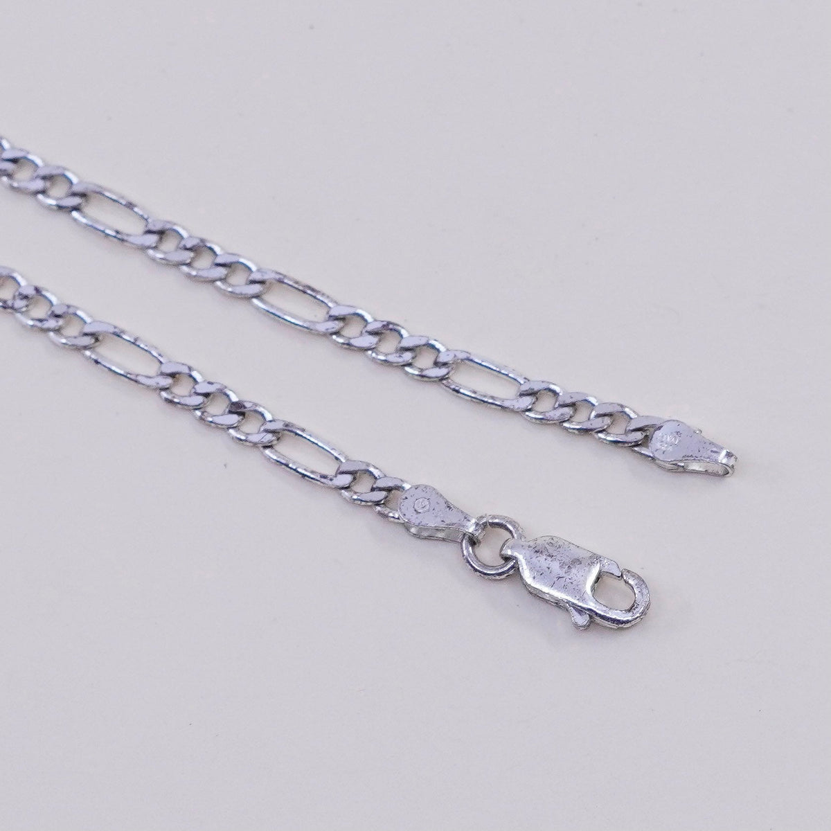16”, 3mm, Vintage sterling silver figaro chain, 925 men’s necklace