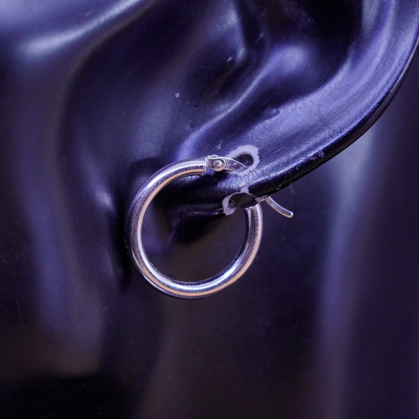 0.75”, Vintage Sterling silver handmade earrings, maxico 925 hoops