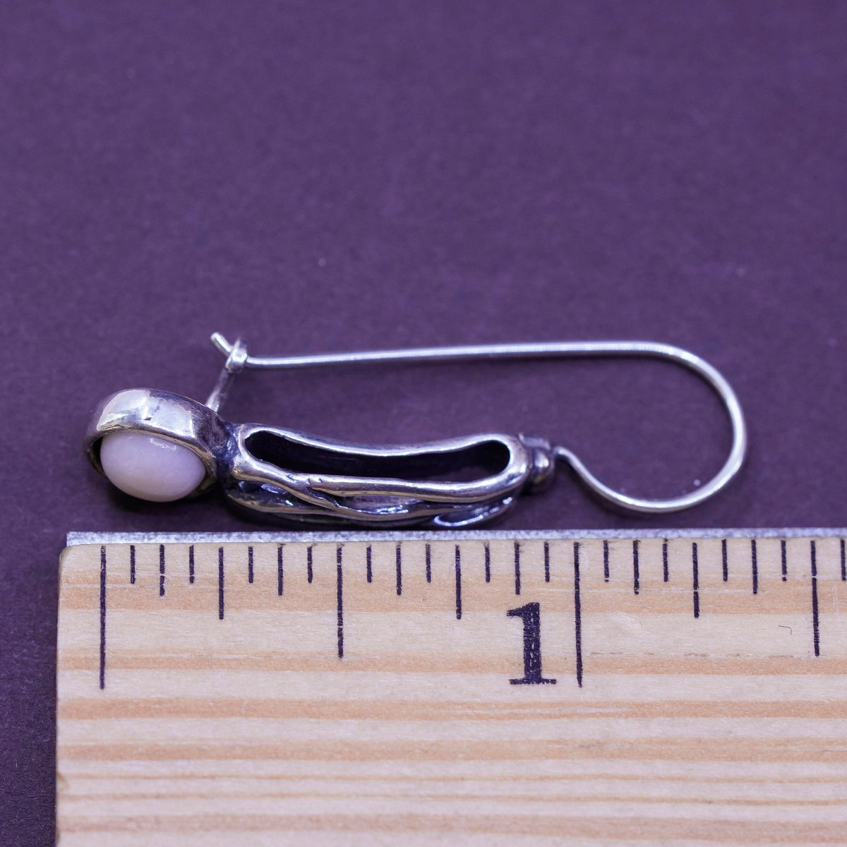 Vintage Israel didae shablool Sterling 925 silver handmade earrings with quartz