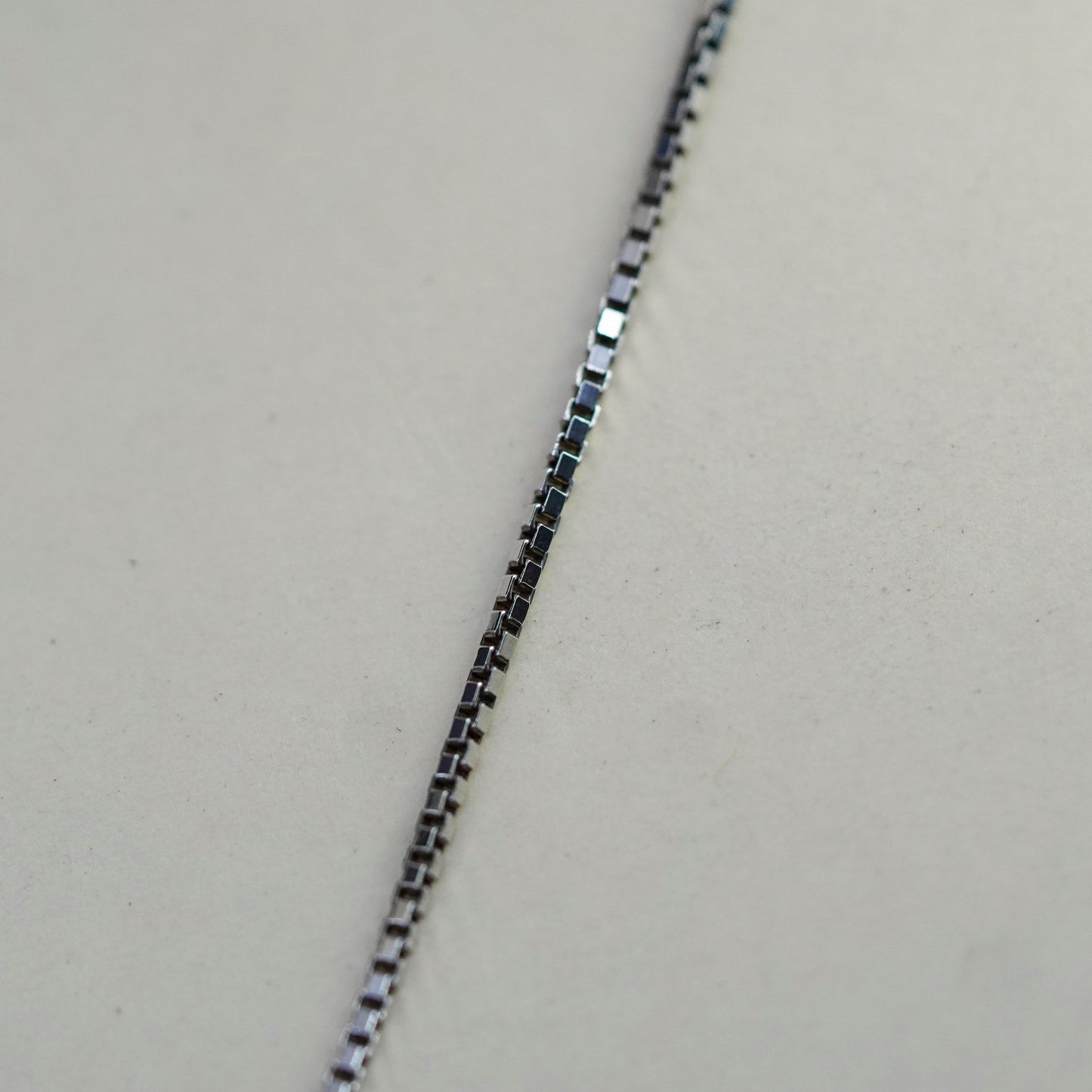 24”, 1.6mm, Vintage sterling silver Italy 925 silver box chain, necklace
