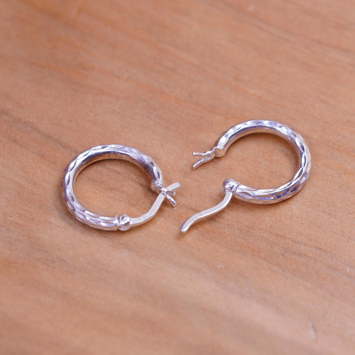 0.5”, vintage Sterling silver hoop earrings, 925 hoops