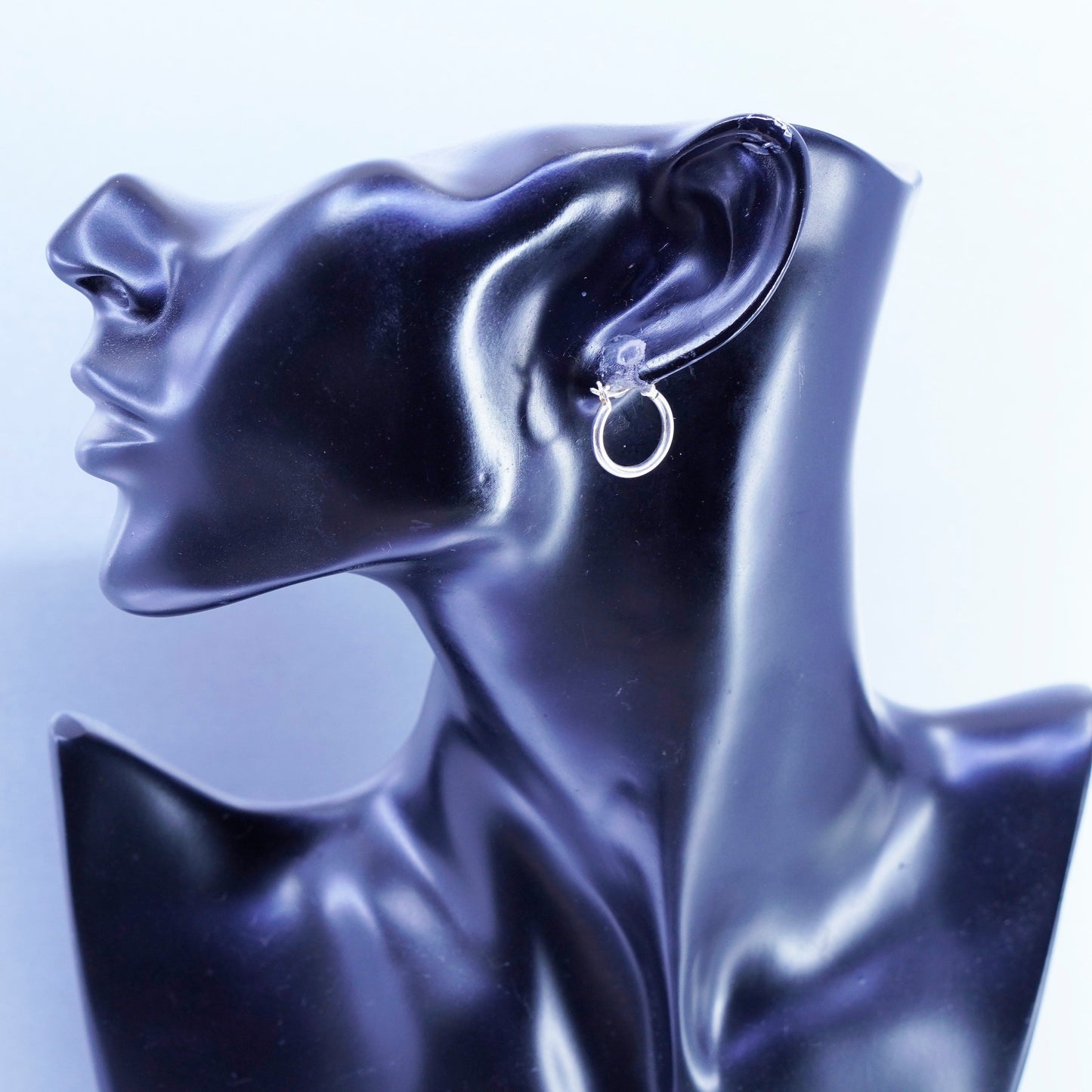 0.5”, vintage Sterling silver handmade earrings, 925 hoops