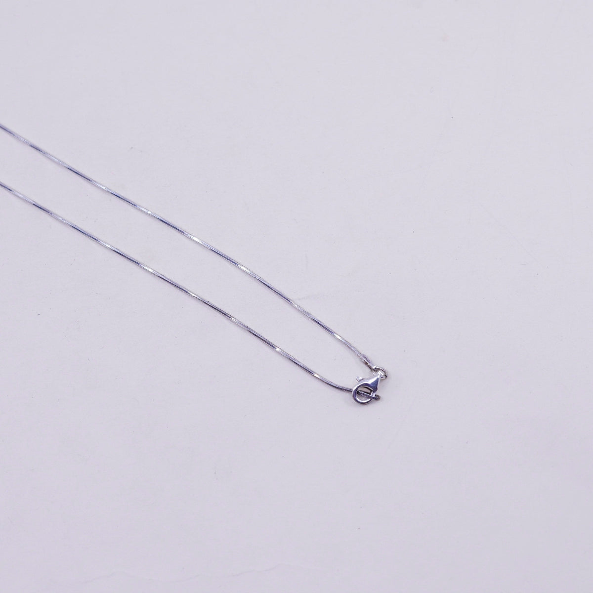 16”, 1mm, Vintage sterling silver square snake chain, Italy 925 necklace