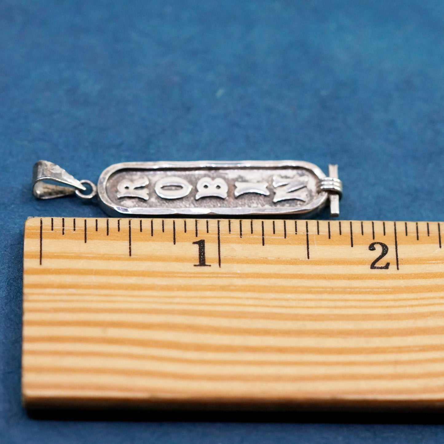 Vintage Sterling silver handmade pendant, 925 tag embossed name robin