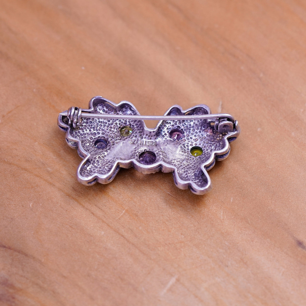Vintage antique Art Deco southwestern sterling 925 silver butterfly brooch