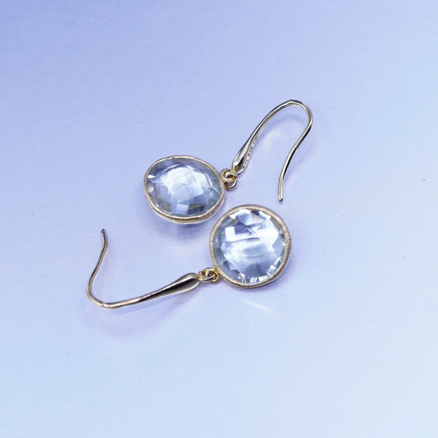 Vintage vermeil gold filled Sterling 925 silver earrings with Crystal