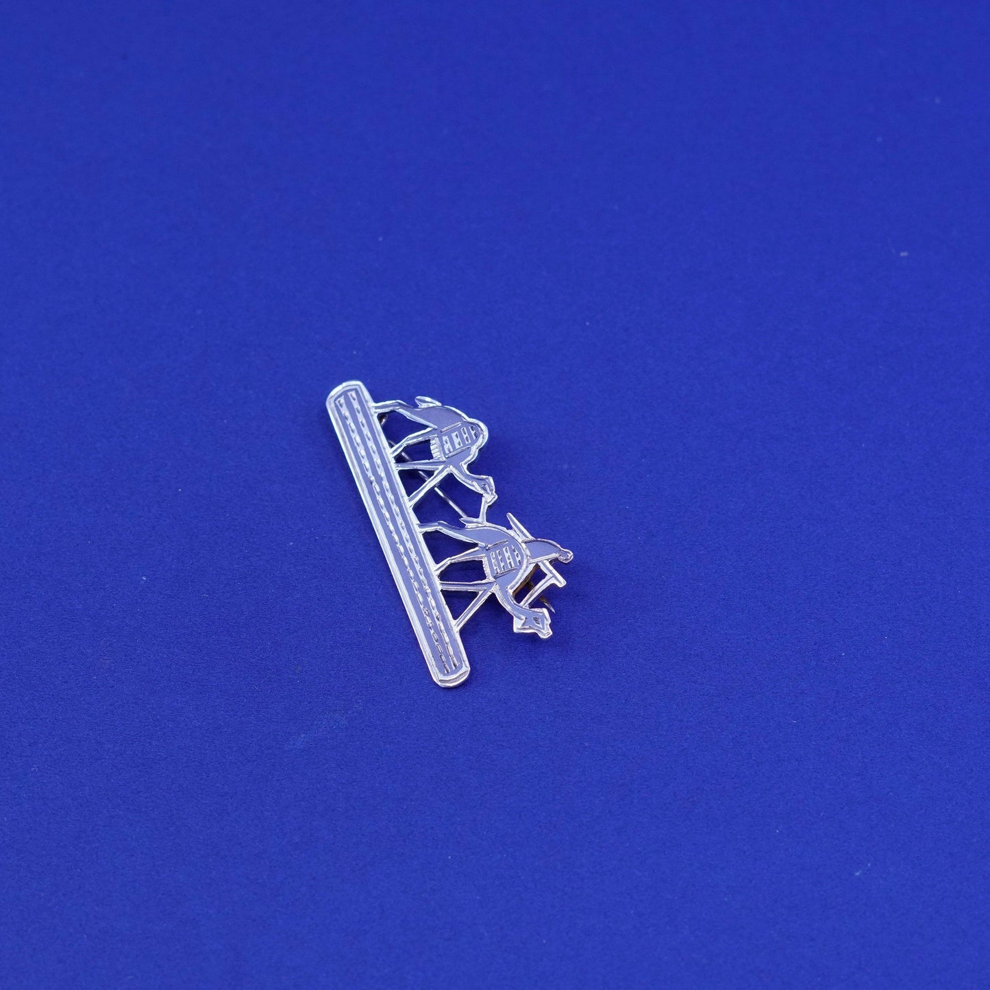 Vintages sterling silver handmade brooch 925 camel rider merchant Silk Road pin